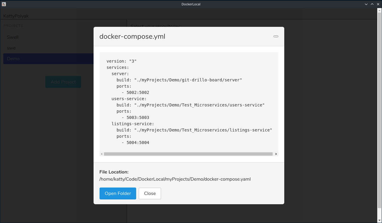 DockerLocal Demo- Docker Compose File